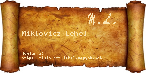 Miklovicz Lehel névjegykártya